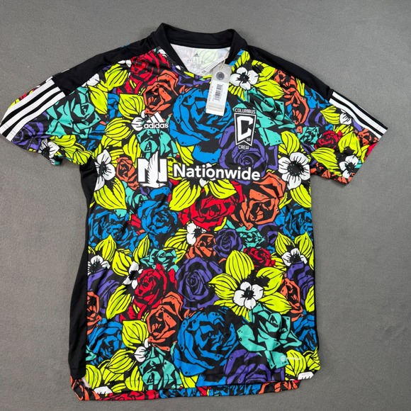 Adidas Columbus Crew Pre-Match Hispanic Heritage Floral Jersey L Nationwide NWT